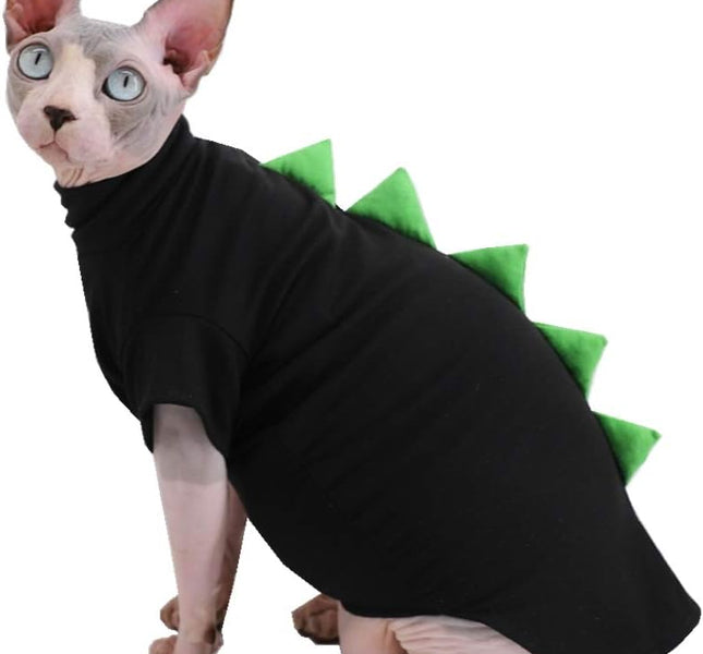 Dinosaur Design Sphynx Hairless Cat Clothes-FluffyFare